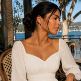 Posh Textured Square Hoop Earrings