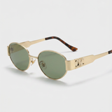 Isya | Small Oval Sunglasses With Metal Frame Detail